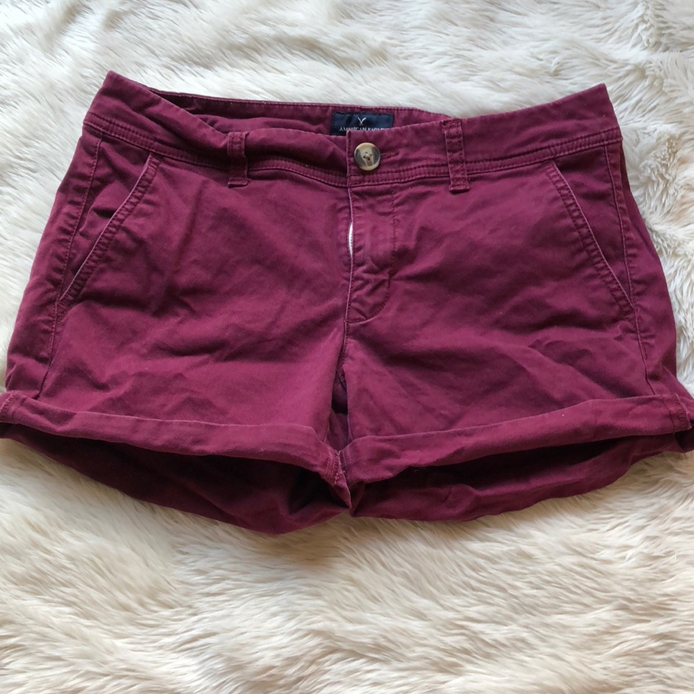 Burgundy red American Eagle shorts